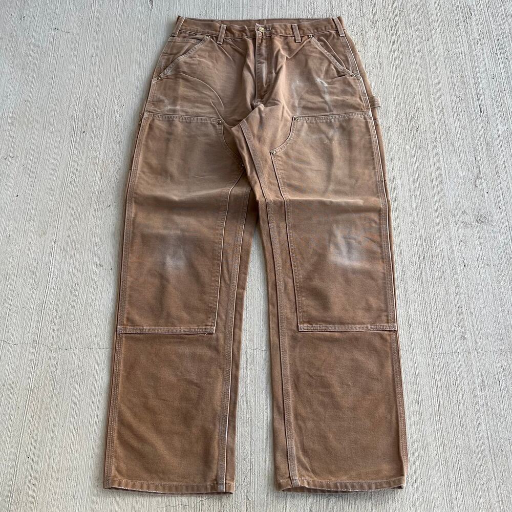 Carhartt faded brown double knee work wear carpenter pants